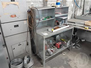 Steel Workbench With Shelves Engineering Equipment Photo