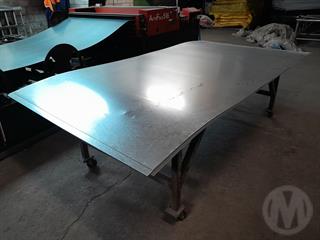Steel Wheeled Workbench and Metal Sheets Engineering Equipment Photo