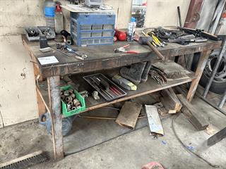 Wooden Work Bench and Contents Workshop Equipment (GP) Photo