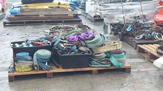 Pallet Of Assorted Strops, Slings and Clips Construction Equipment Photo