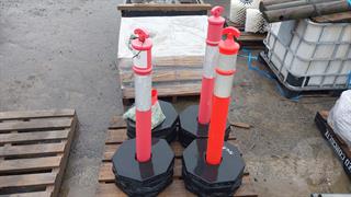 Pallet OF Caution poles and feet Bollards Photo