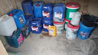 Lot of Oils and Fluids Workshop Equipment Photo