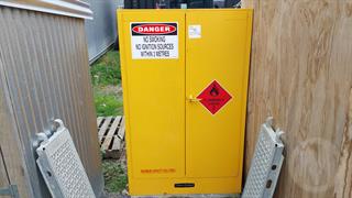 Chemical Cabinet and Contents Workshop Supplies Photo