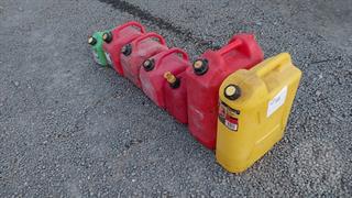 7x Fuel Cans Workshop Equipment Photo