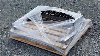 pallet of Forklift Mast brackets Spare Parts Photo